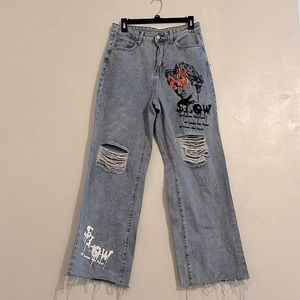 Wid legged jeans purchased off SHEIN but in good quality  good condition